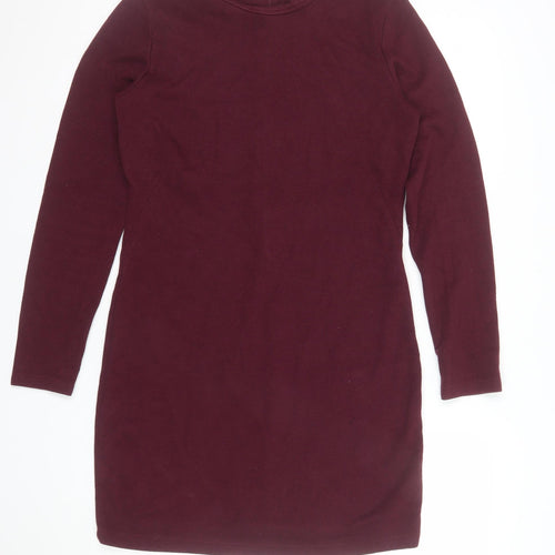 Zara Women Red Long Sleeve Bodycon Knit Dress L