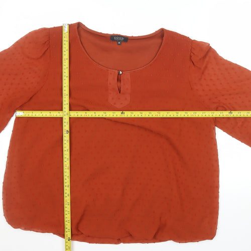 Soon Women's Orange Chiffon Tunic Blouse Size 16 3/4 Sleeve