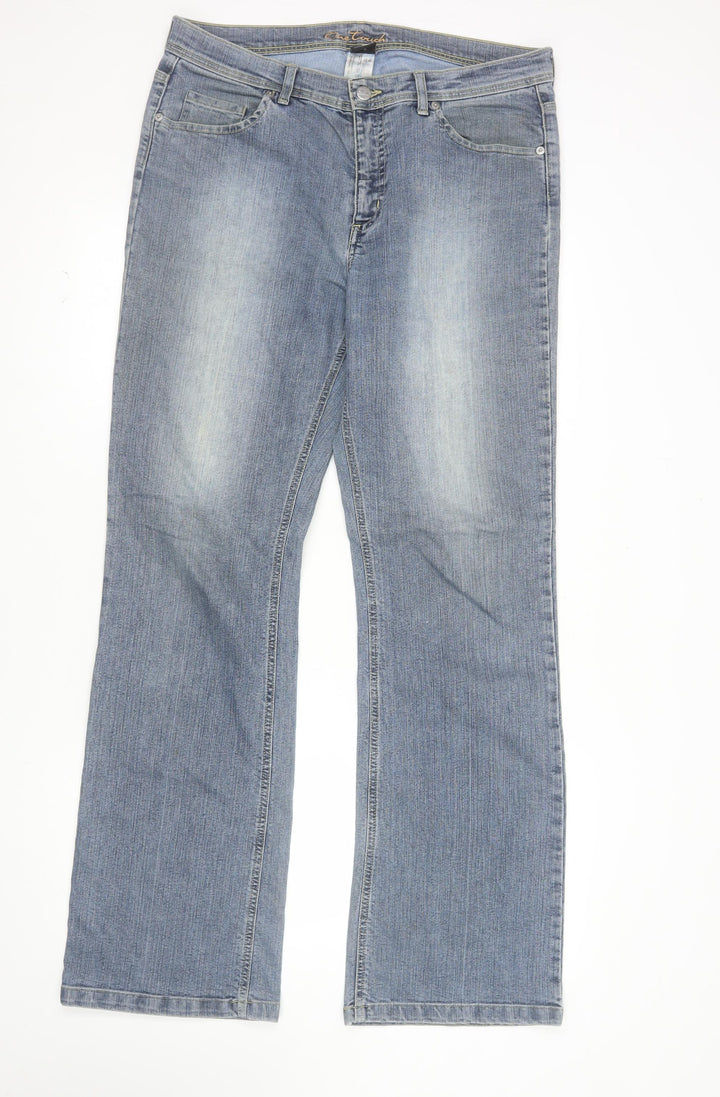 One Touch Women’s Blue Straight Leg Mid Rise Jeans Size 18