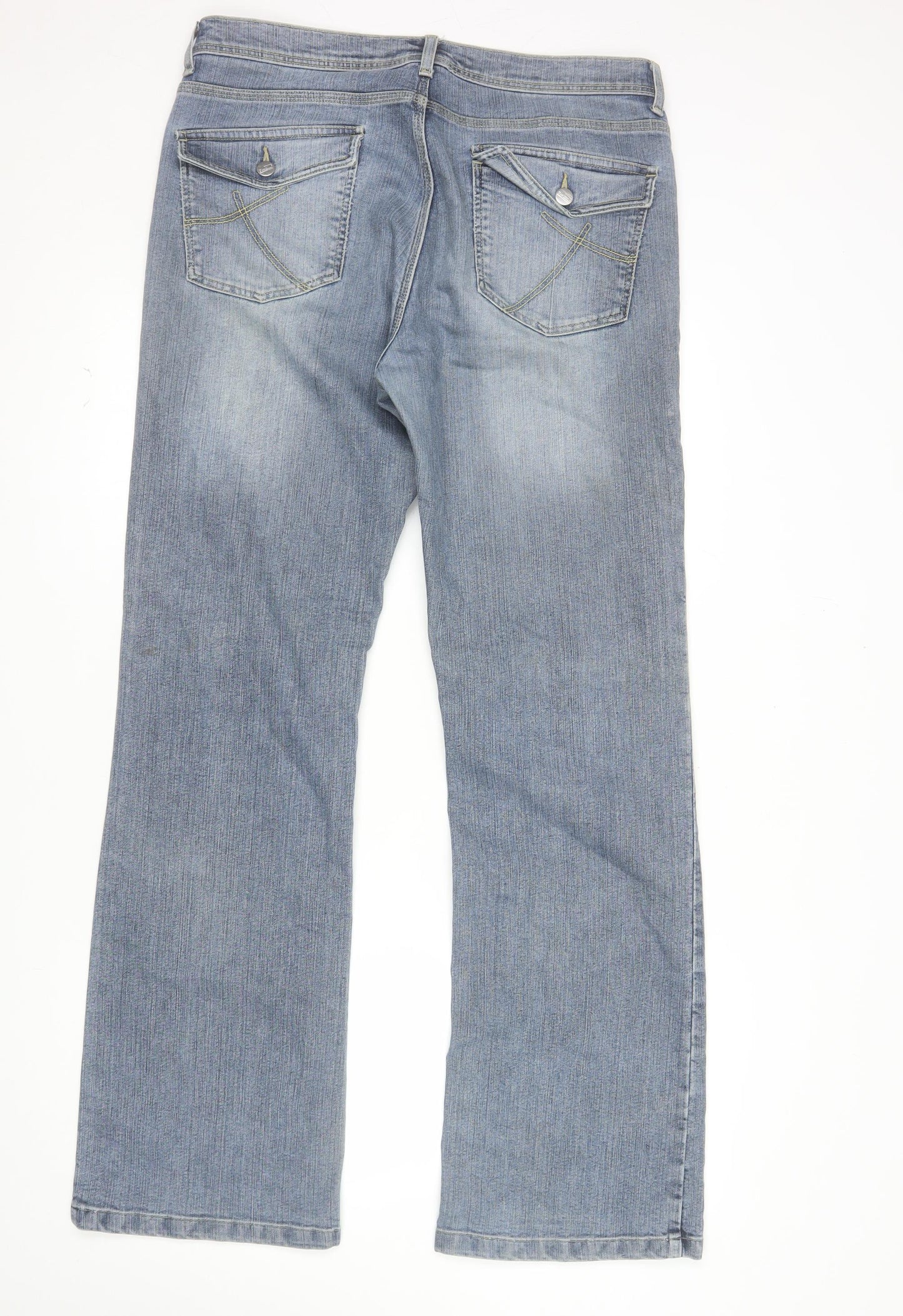 One Touch Women’s Blue Straight Leg Mid Rise Jeans Size 18