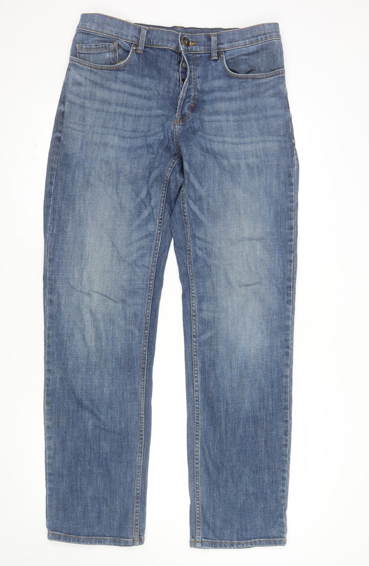 George Men Blue Straight Denim Jeans 34W 33L Regular Fit