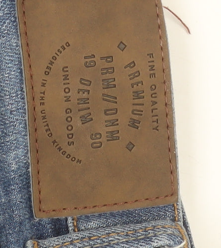 George Men Blue Straight Denim Jeans 34W 33L Regular Fit