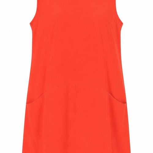 F&F Women Red Beaded Collar Sleeveless Shift Dress Size 18
