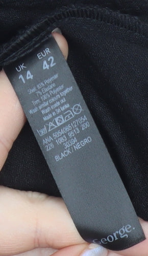 George Women’s Black Bodycon Knee Length Dress Size 14