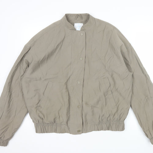 Primark Men Beige Bomber Jacket S Lightweight Polyester Casual
