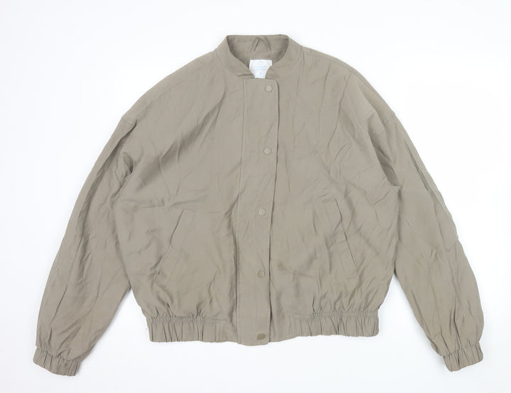 Primark Men Beige Bomber Jacket S Lightweight Polyester Casual