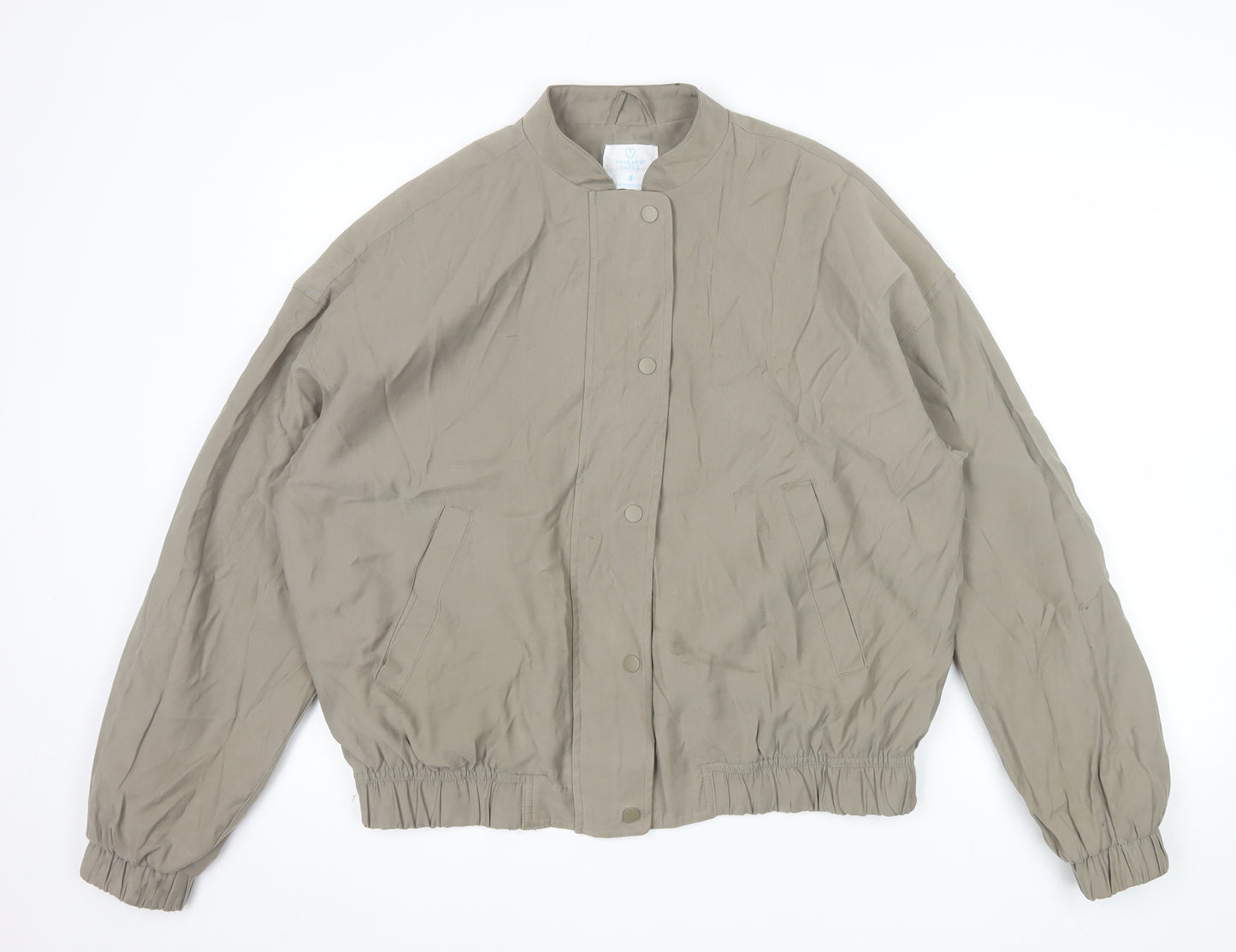 Primark Men Beige Bomber Jacket S Lightweight Polyester Casual