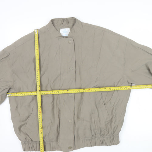 Primark Men Beige Bomber Jacket S Lightweight Polyester Casual