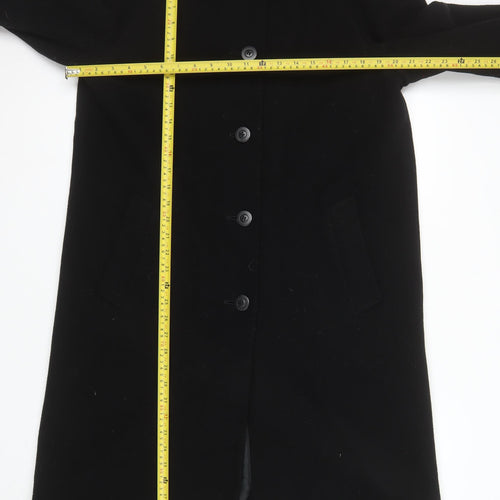 Marks and Spencer Women's Black Wool Overcoat Size 12 Long