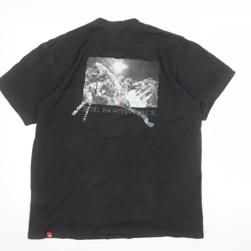 The North Face Men's Black Cotton Graphic Mountain T-Shirt Size S