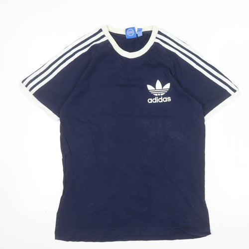 Adidas Men's Navy Blue Short Sleeve Crew Neck Cotton T-Shirt M