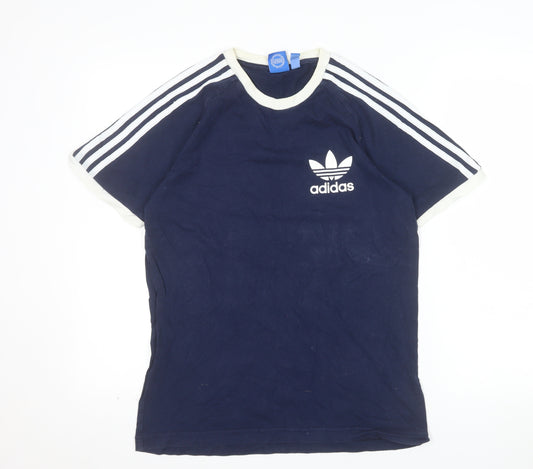 Adidas Men's Navy Blue Short Sleeve Crew Neck Cotton T-Shirt M
