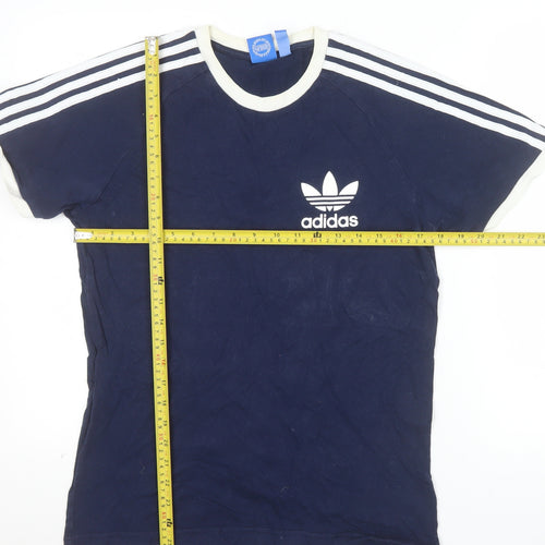 Adidas Men's Navy Blue Short Sleeve Crew Neck Cotton T-Shirt M