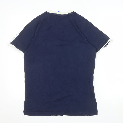 Adidas Men's Navy Blue Short Sleeve Crew Neck Cotton T-Shirt M