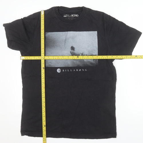 Billabong Men’s Black Cotton Graphic Surf T-Shirt Size M Regular Fit