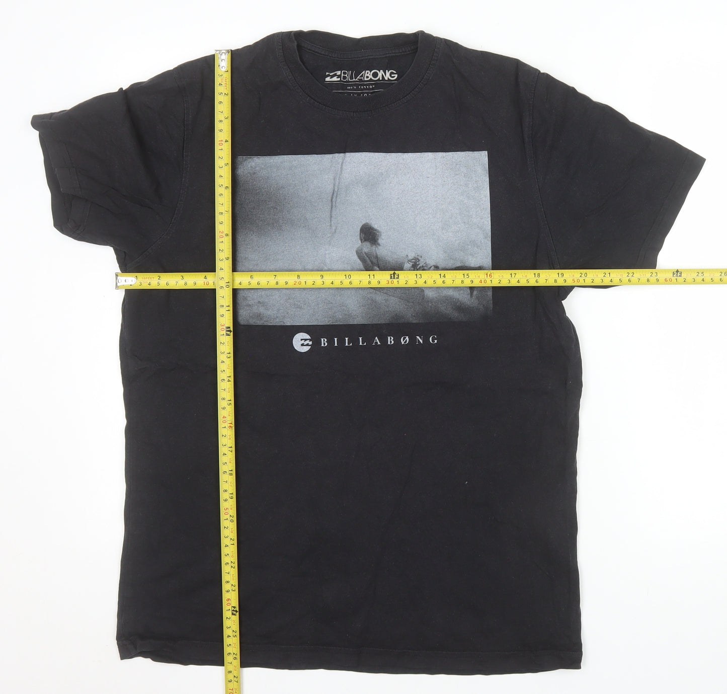 Billabong Men’s Black Cotton Graphic Surf T-Shirt Size M Regular Fit