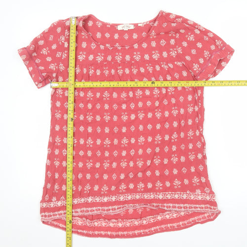 Fat Face Womens Pink Floral Viscose Short Sleeve Tunic Blouse UK 12
