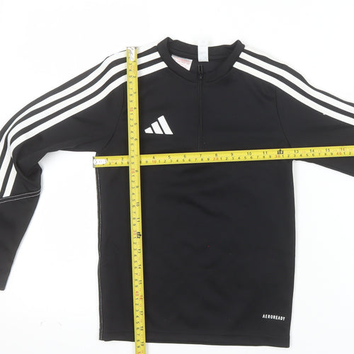 adidas Boys Black 7-8 Years Long Sleeve 1/4 Zip AEROREADY Training Top