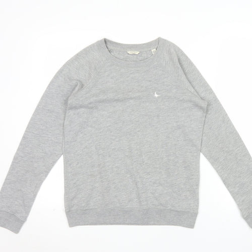 Jack Wills Women Grey Cotton Crew Neck Pullover Sweatshirt UK 10