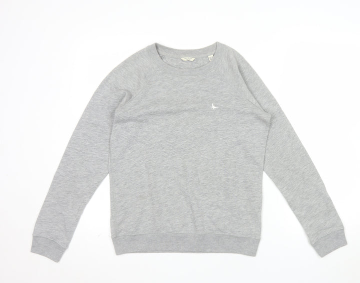 Jack Wills Women Grey Cotton Crew Neck Pullover Sweatshirt UK 10