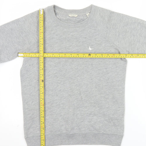 Jack Wills Women Grey Cotton Crew Neck Pullover Sweatshirt UK 10
