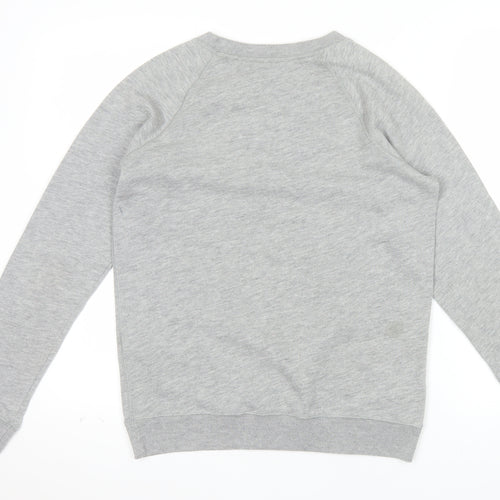 Jack Wills Women Grey Cotton Crew Neck Pullover Sweatshirt UK 10