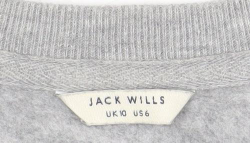 Jack Wills Women Grey Cotton Crew Neck Pullover Sweatshirt UK 10