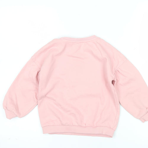 Tu Kids Girls Pink Awesome Fleece Sweatshirt 6 Years Long Sleeve Pullover