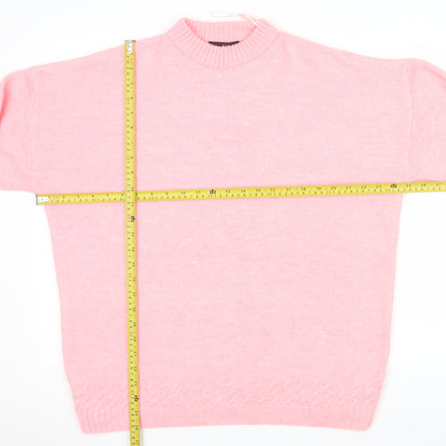F&F Women's Pink Mock Neck Long Sleeve Pullover Jumper Size M