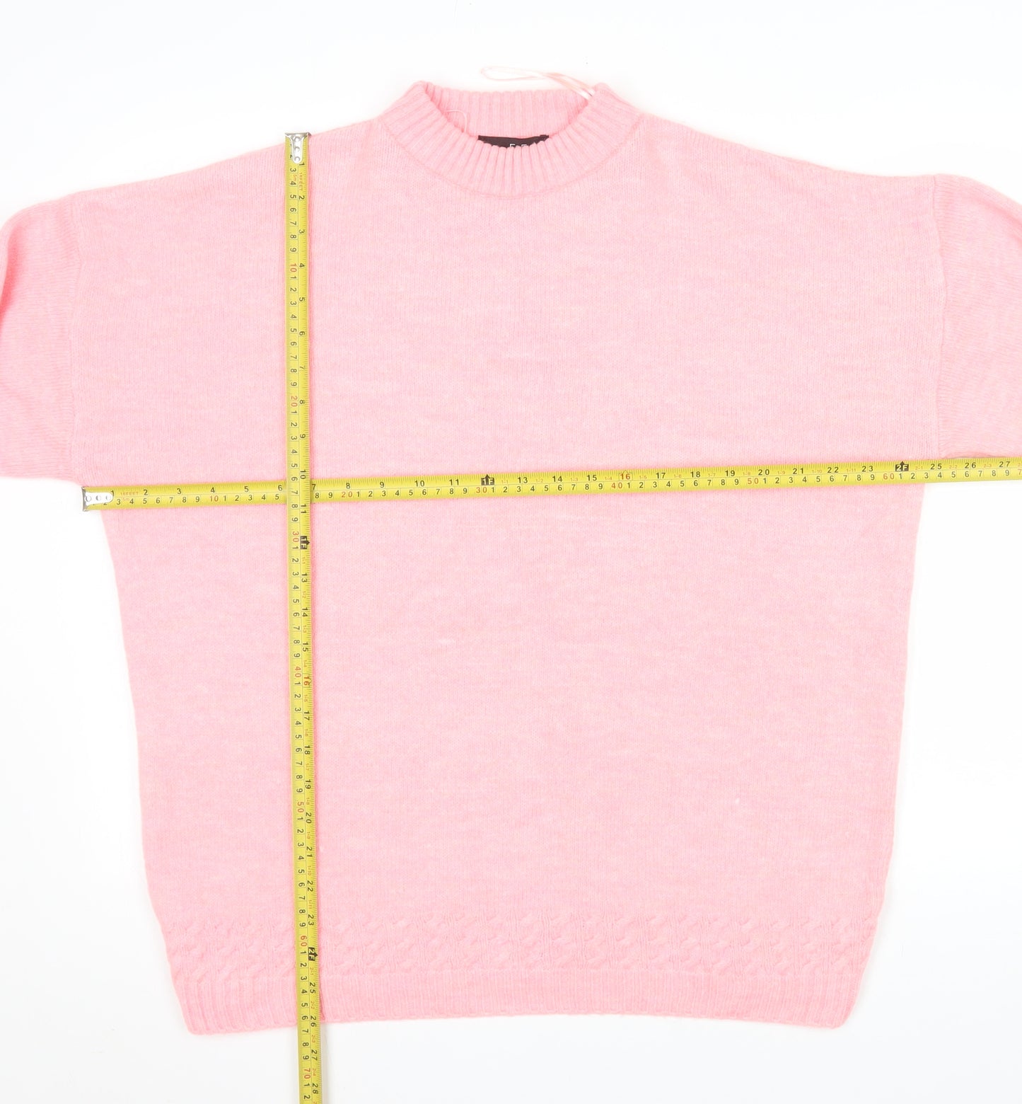 F&F Women's Pink Mock Neck Long Sleeve Pullover Jumper Size M