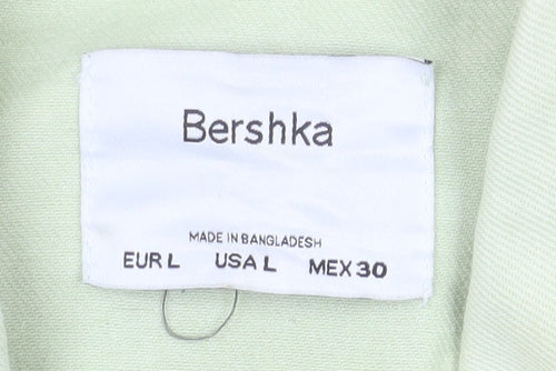Bershka Womens Green Cropped Cotton Jacket Size 14 Casual