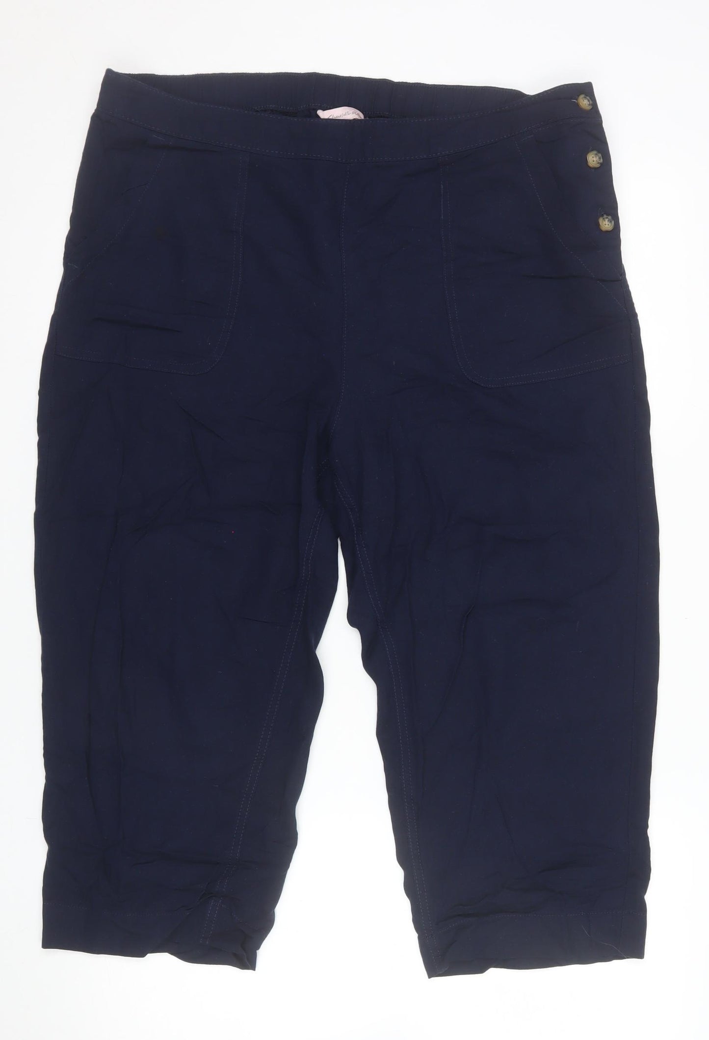 Charlotte West Women’s Blue Linen Blend Size 16 Capri Trousers