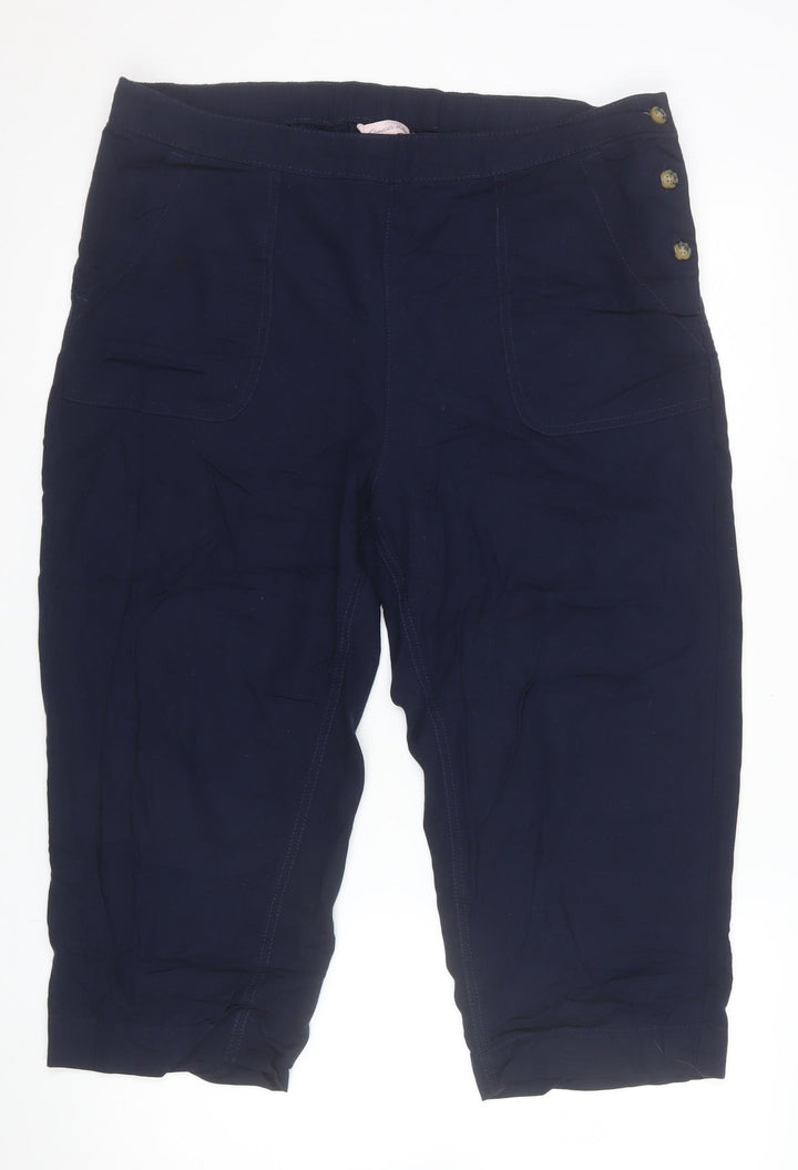 Charlotte West Women’s Blue Linen Blend Size 16 Capri Trousers