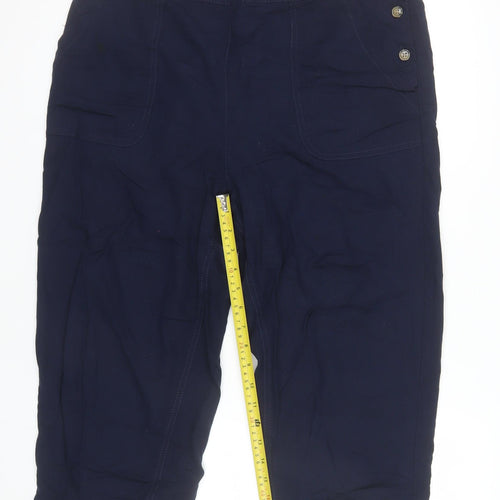 Charlotte West Women’s Blue Linen Blend Size 16 Capri Trousers