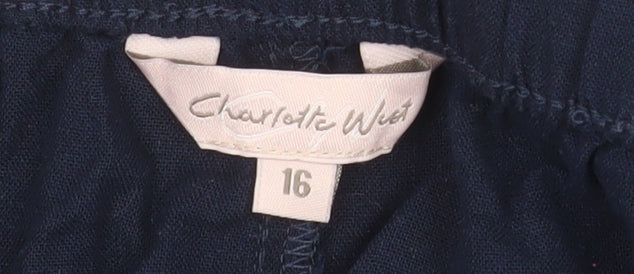 Charlotte West Women’s Blue Linen Blend Size 16 Capri Trousers