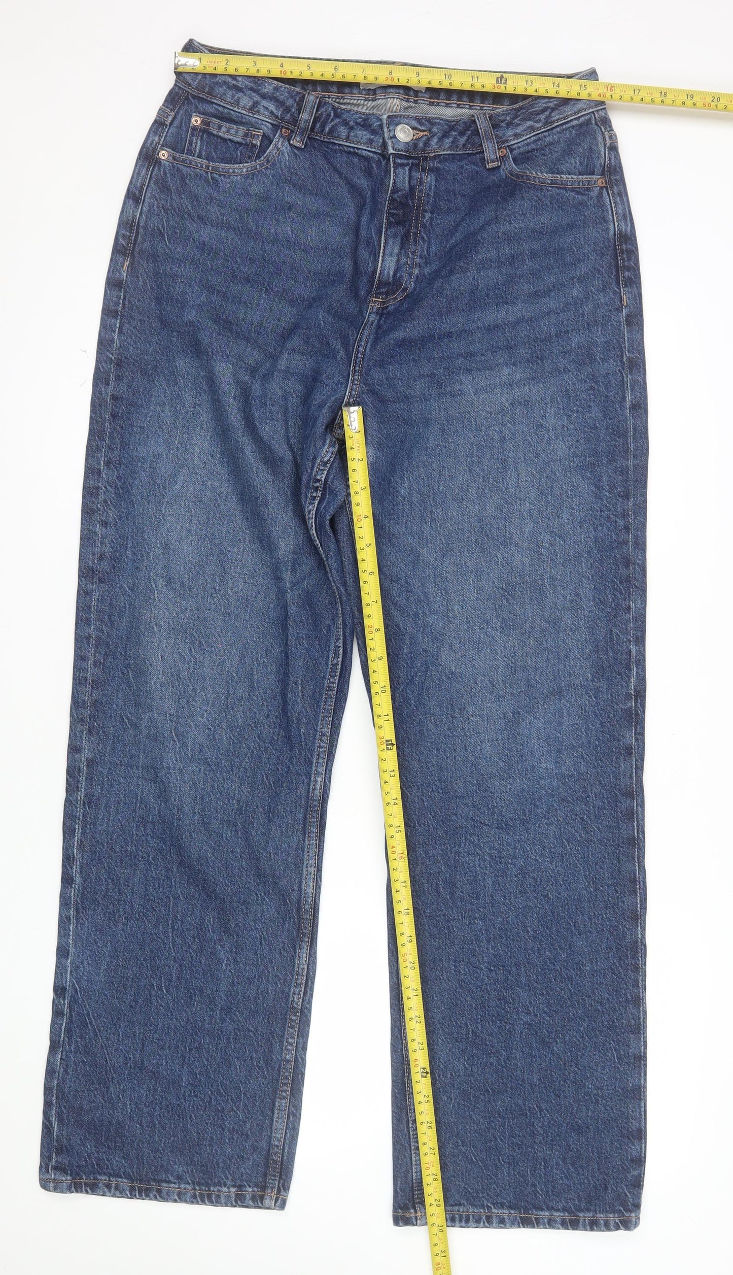 Primark Women's Blue Straight Leg Denim Jeans Size 14