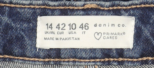 Primark Women's Blue Straight Leg Denim Jeans Size 14