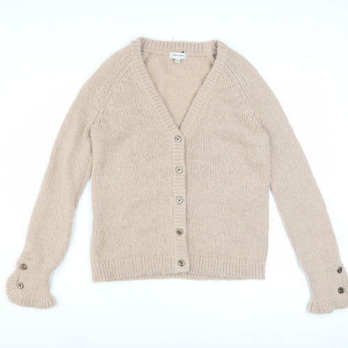 JD Williams Women’s Beige Wool Blend V-Neck Chunky Knit Cardigan Size 8