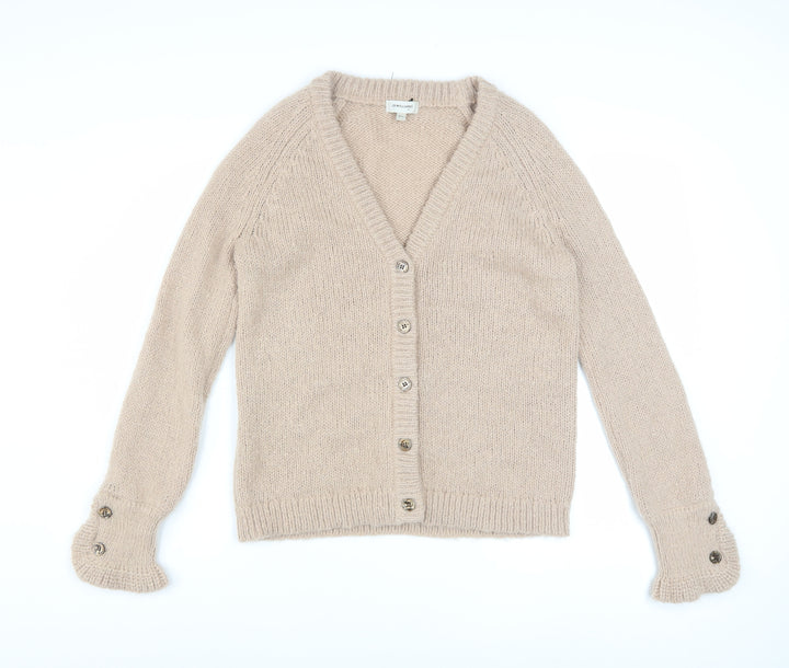 JD Williams Women’s Beige Wool Blend V-Neck Chunky Knit Cardigan Size 8