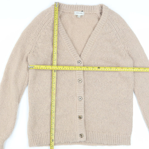 JD Williams Women’s Beige Wool Blend V-Neck Chunky Knit Cardigan Size 8