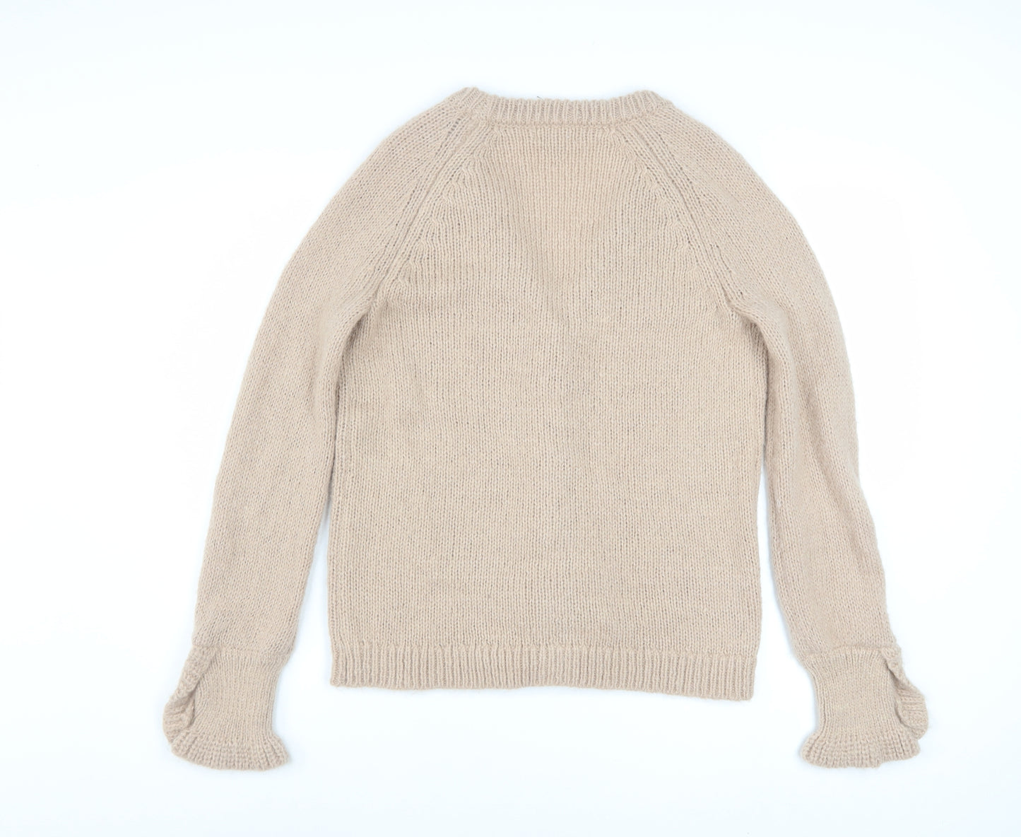 JD Williams Women’s Beige Wool Blend V-Neck Chunky Knit Cardigan Size 8