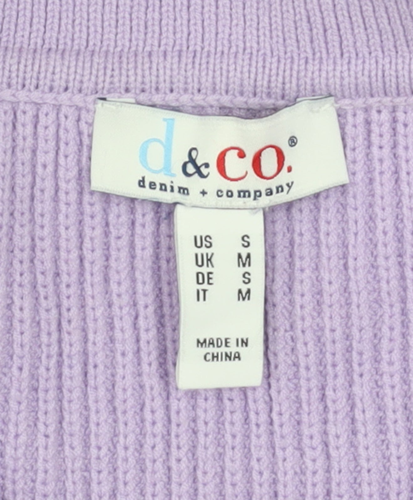 Denim & Co Women Lilac Collared Rib Knit Pullover Jumper Size M