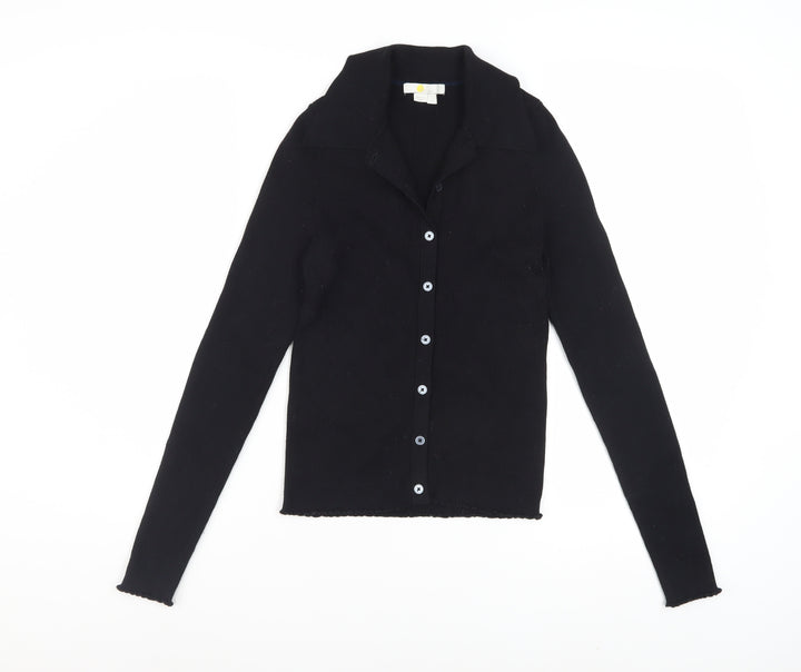 Boden Women's Black Button-Up Knit Top Size S Long Sleeve