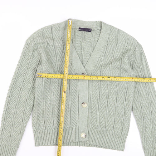 Marks and Spencer Women's Green Cable Knit Cardigan XS