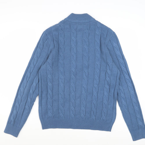 U.S. Polo Assn. Men's Blue Cable-Knit 1/4 Zip Jumper M