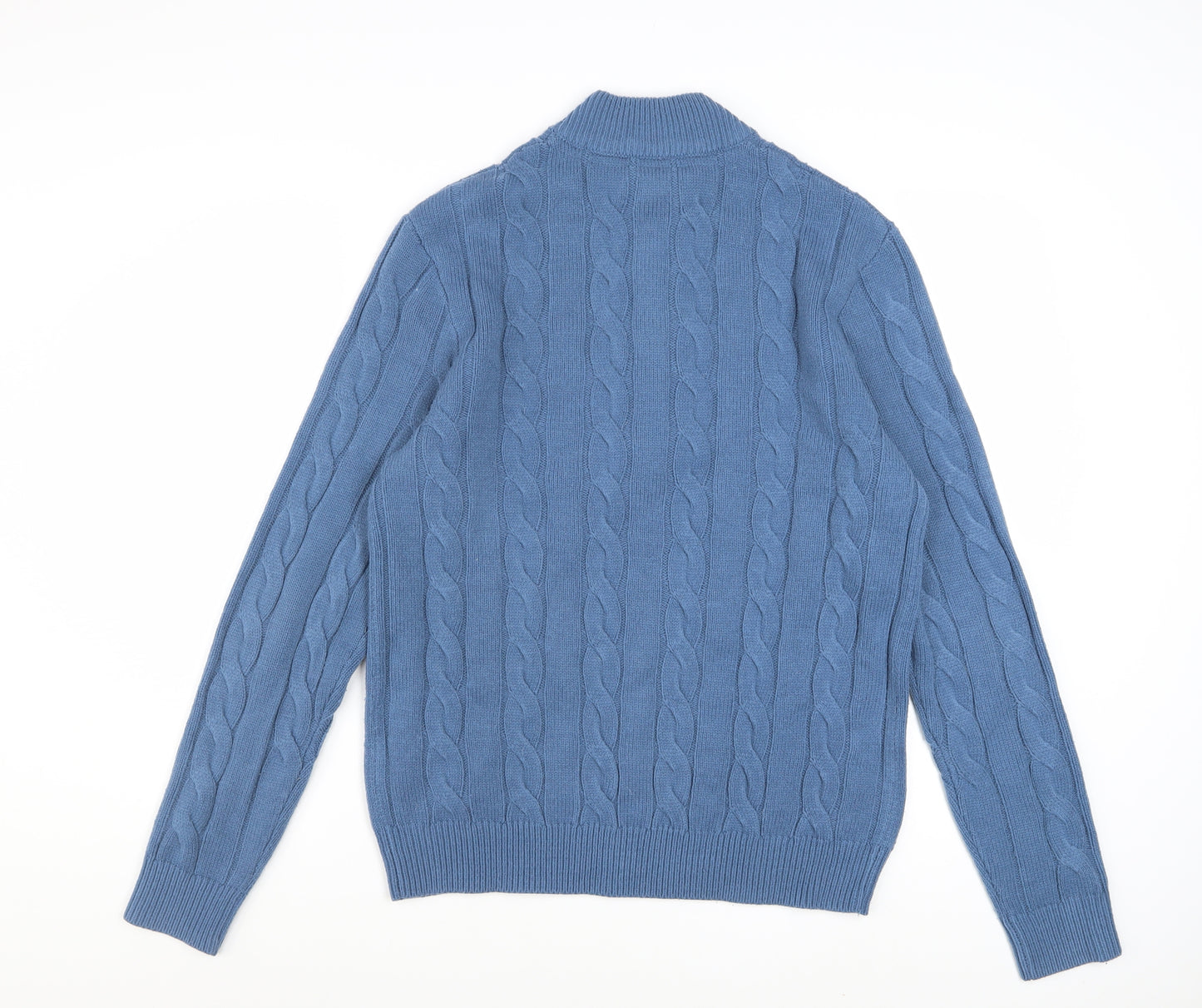 U.S. Polo Assn. Men's Blue Cable-Knit 1/4 Zip Jumper M