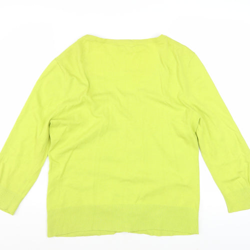 Wallis Women’s Green Cotton Blend 3/4 Sleeve Cardigan Size 14