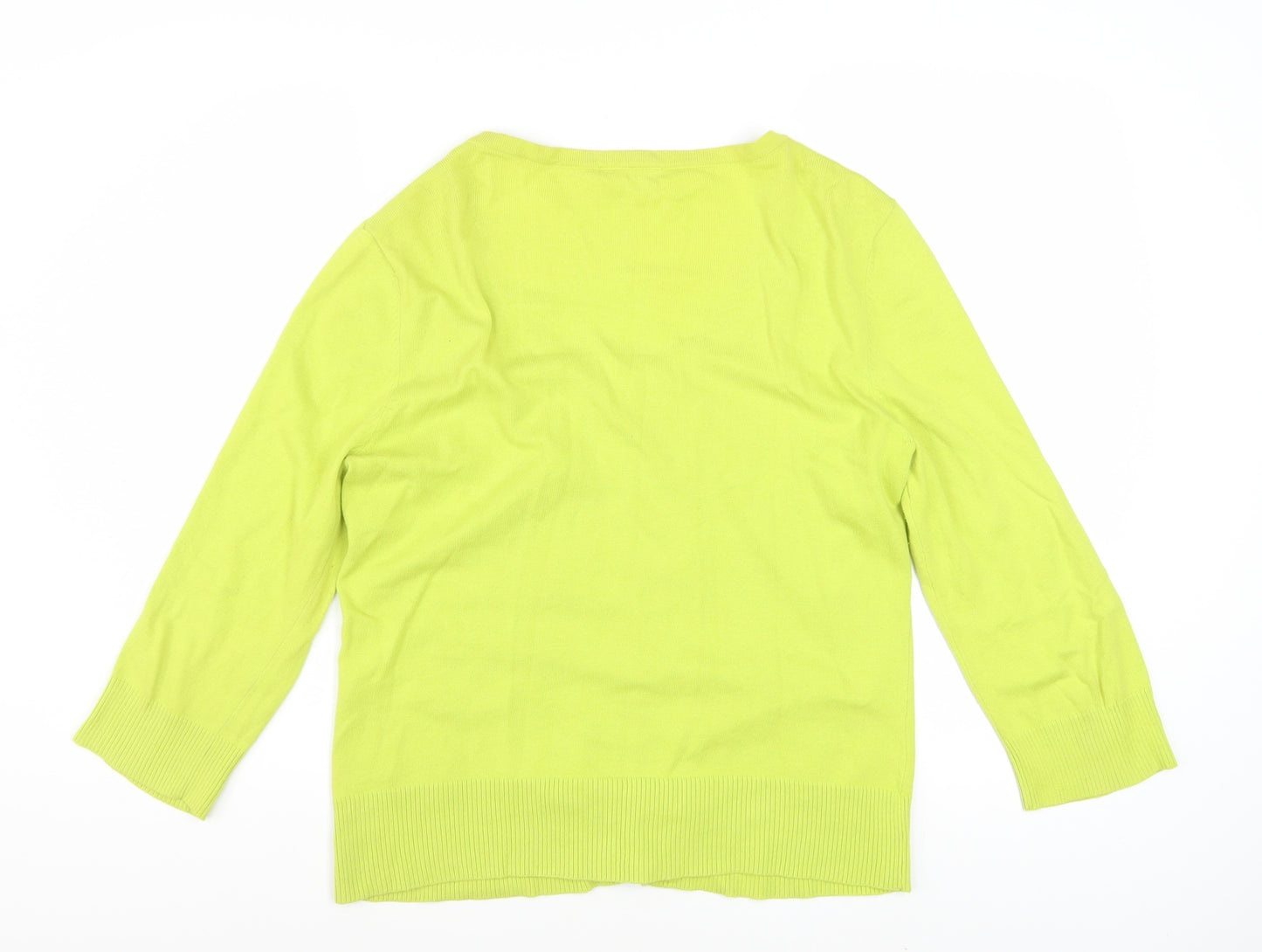 Wallis Women’s Green Cotton Blend 3/4 Sleeve Cardigan Size 14