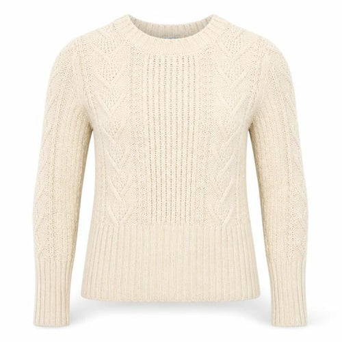 Gap Women Beige Cable-Knit Crew Neck Long Sleeve Jumper Size S