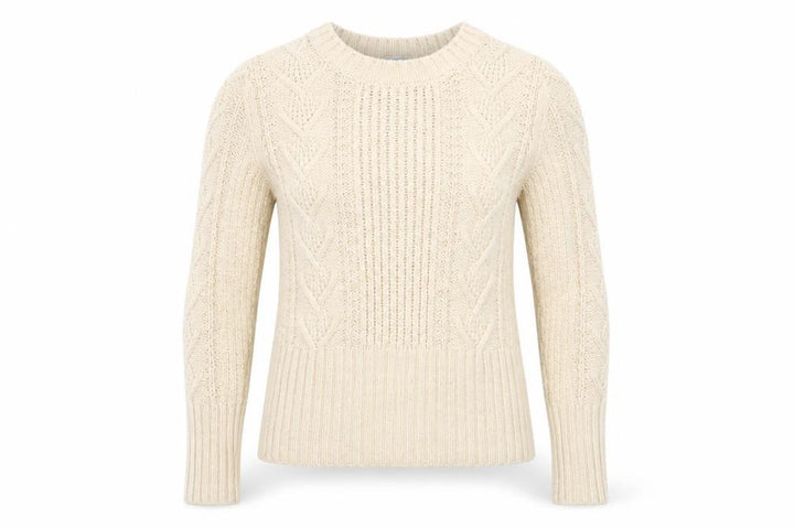 Gap Women Beige Cable-Knit Crew Neck Long Sleeve Jumper Size S